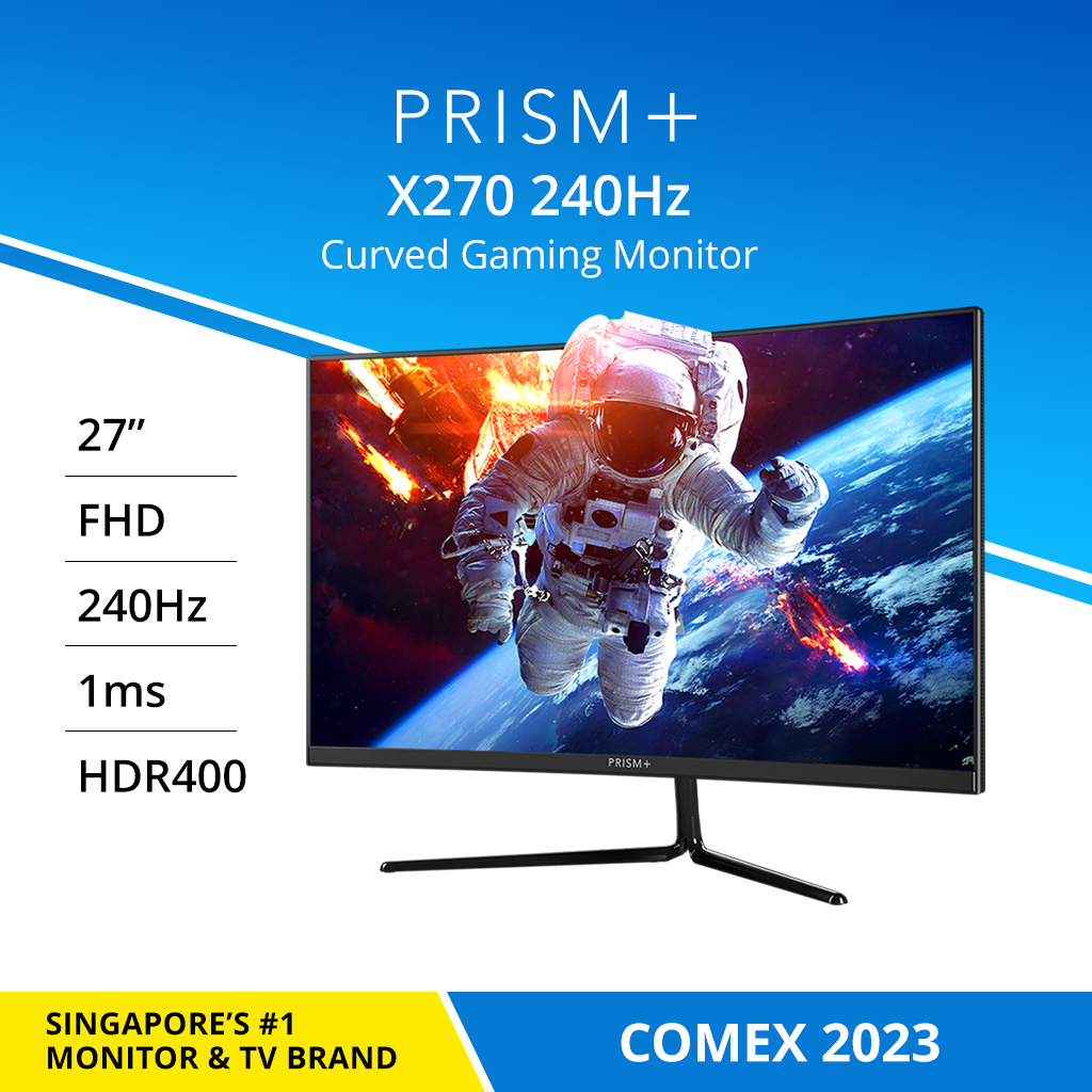 PRISM+ X270 27'' 240Hz 1ms HDR400 1500R Curved Adaptive-Sync Ready Gaming Monitor [1920 x 1080]