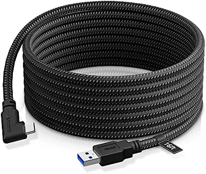 Fatorm Link Cable 16FT Compatible for Oculus, USB 3.2 Gen 1 Type A to C Charging Cable for VR Headset Gaming PC, High Speed Data Transfer and Fast Charge