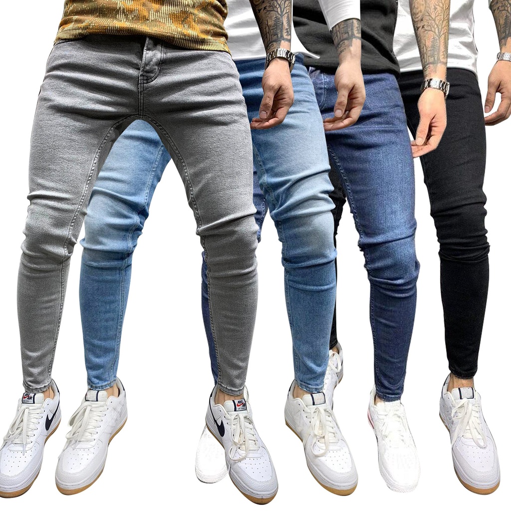 Men's Jeans Men Skinny Jeans Stretch Pants Slim Fit Pants Men pants Black Jeans Blue Jeans