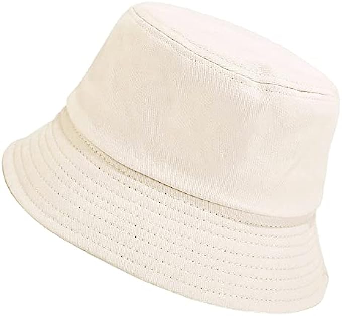Wheebo Solid Color Bucket Hat for Women Summer Beach Fishmen Hat for Lady Adult Unisex Cotton Cap