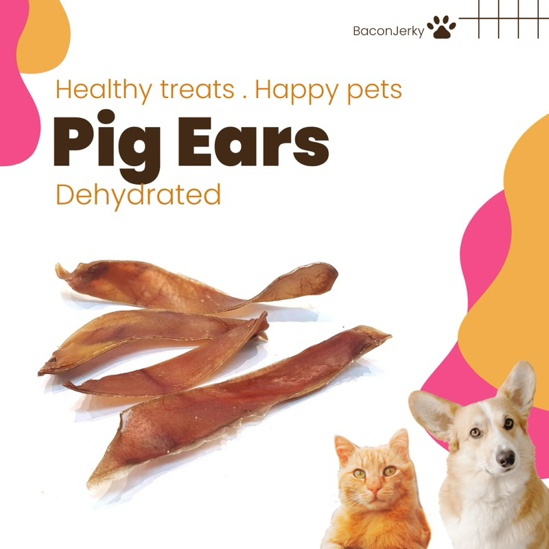 Pork ear jerky 90g, dog treats, pig ear, dental chew, dehydrated pig ear